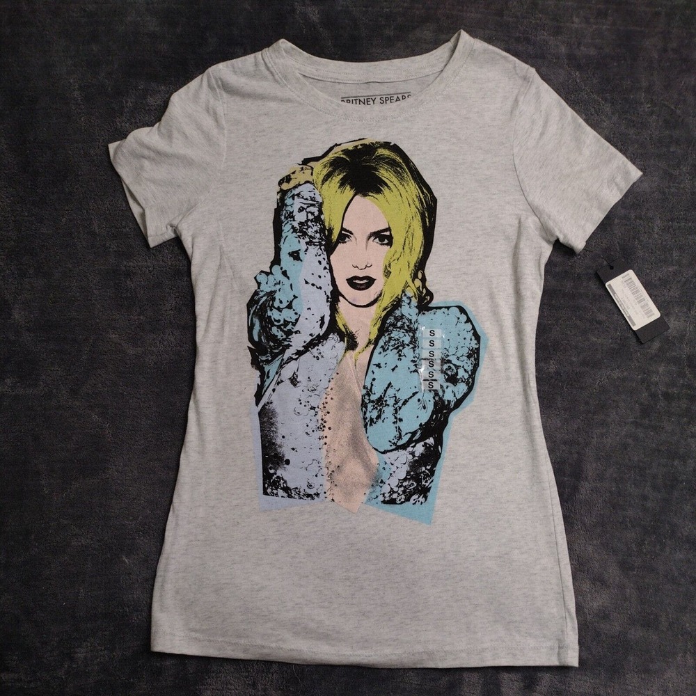 Brittany Spears Shirt Size Small Gray Short Sleeve Casual Collection